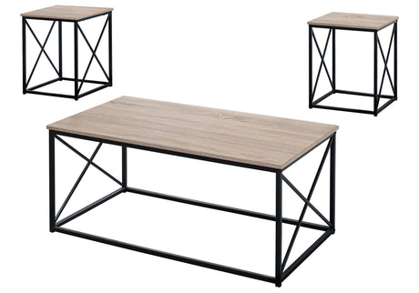 3 Pieces Table Set, Coffee, End, Side, Accent - Brown / Black - Best Buy Furniture