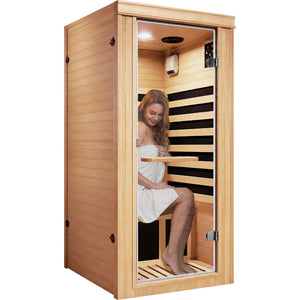 1020W Canadian Hemlock Single Mini Far Infrared Sauna Room