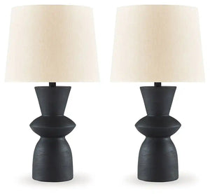 Scarbot - Paper Table Lamp (Set of 2) - Distressed Black - Best Buy Furniture