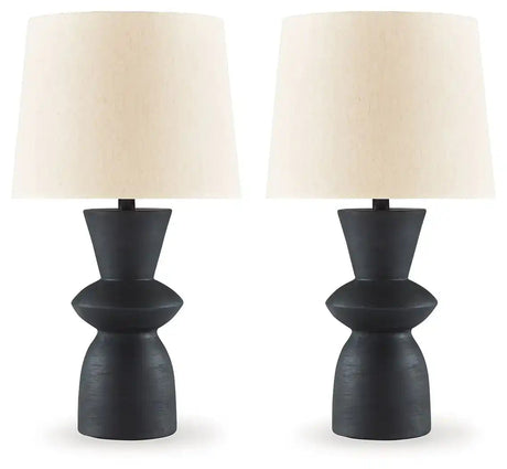 Scarbot - Paper Table Lamp (Set of 2) - Distressed Black - Best Buy Furniture