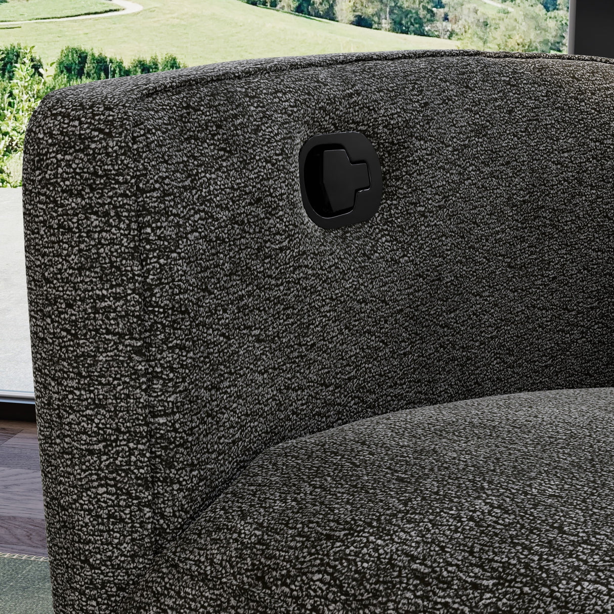 Milan - Swivel Recliner With Manual Footrest - Gray
