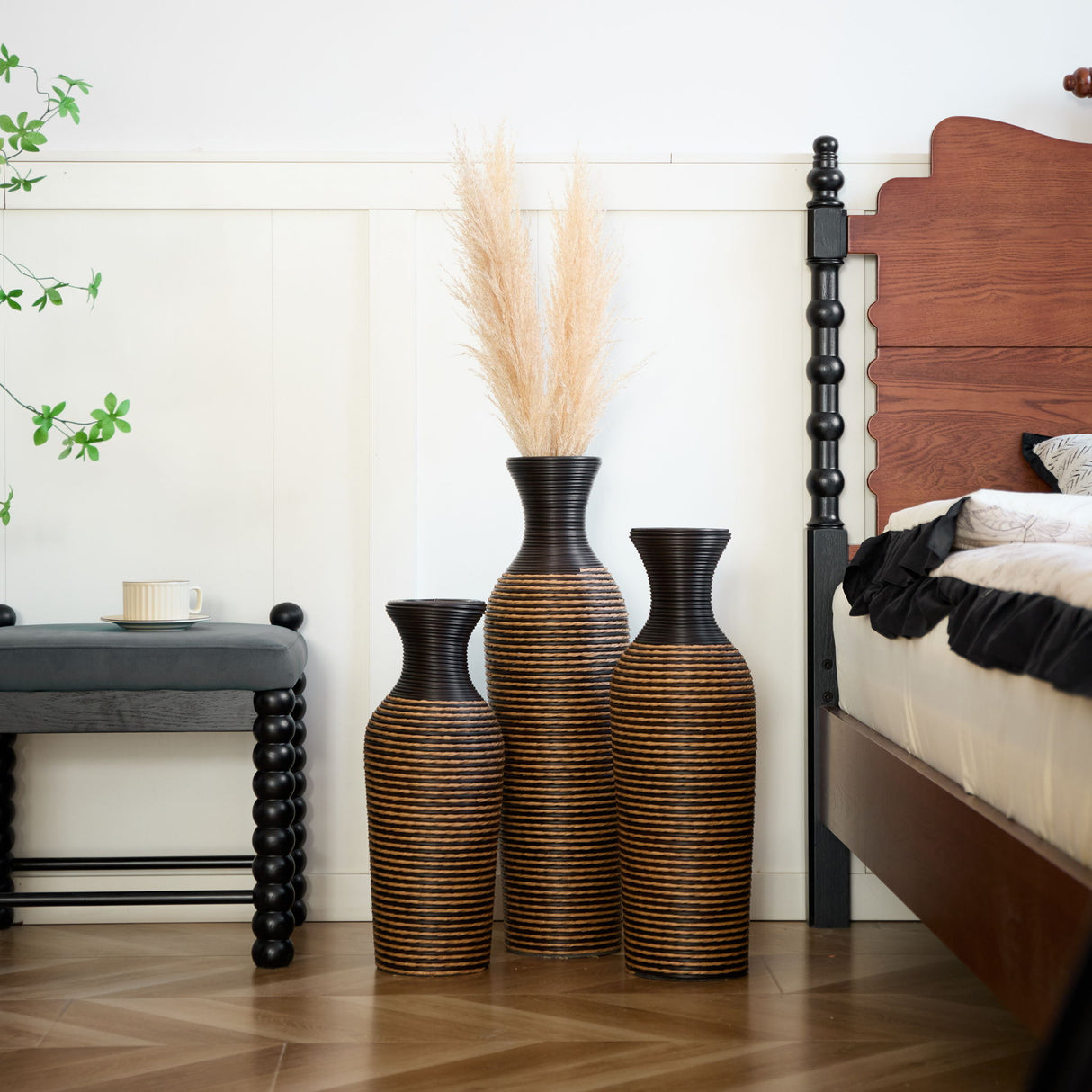 Classic And Neat Floor Vase, High Independent Flower Stand (Set of 3)