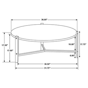 Tandi - Round Marble Coffee Table - White