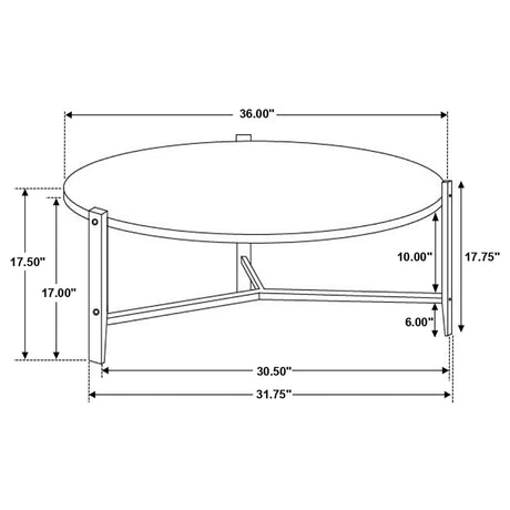 Tandi - Round Marble Coffee Table - White