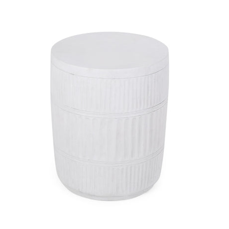 Outdoor Patio End Table - Antique White