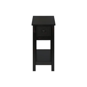 Accent End Table, 2 Tier, Narrow, Lamp, Storage Drawer, Charming Design