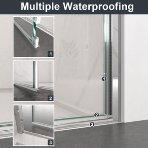 34"W x 72"H Frameless Circular Pivot Shower Door