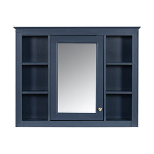 Bathroom Vanity With Mirror Cabinet, Single Sink With 2 Soft Closing Doors And 4 Drawers
