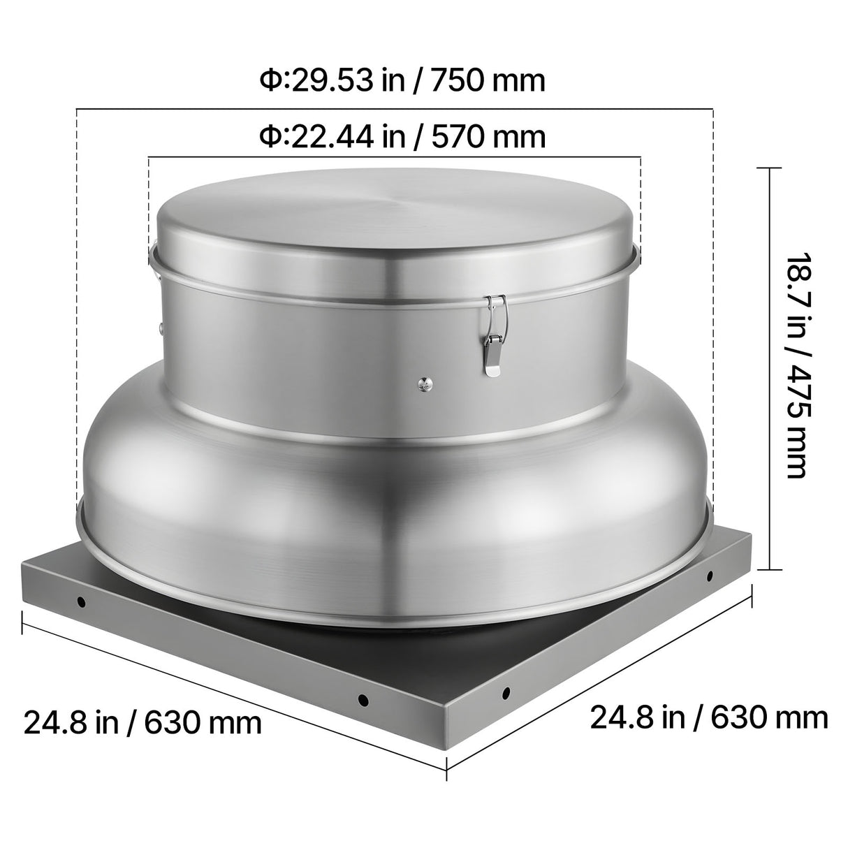 Roof Exhaust Fan with High-Power Motor and Adjustable Airflow