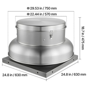 Roof Exhaust Fan with High-Power Motor and Adjustable Airflow