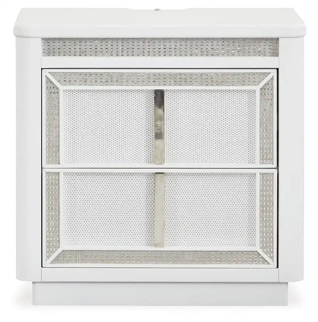 Chalanna - Two Drawer Night Stand - White - Best Buy Furniture
