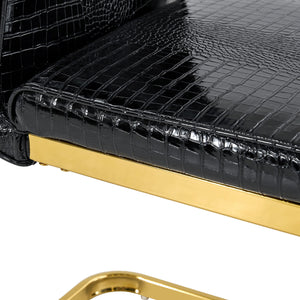 Elegant Design Alligator Skin Upholstered Dining Chairs