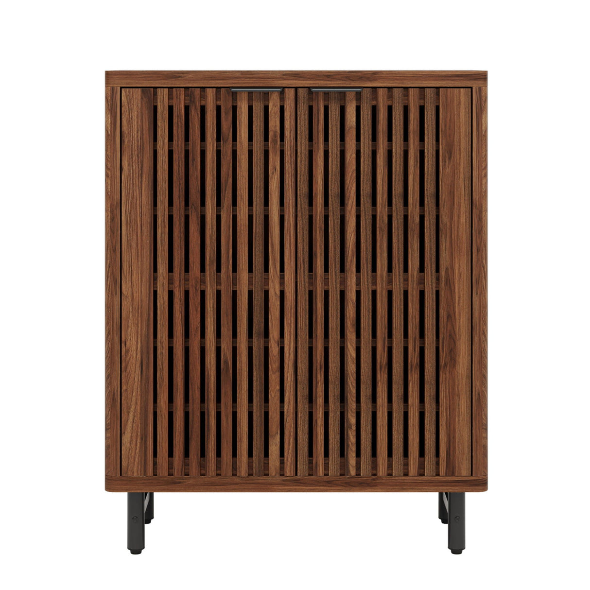 6 Tier Shoe Cabinet With Louvered Doors