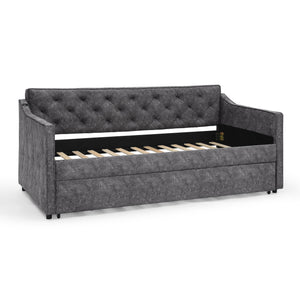 Daybed With Pop Up Trundle And USB Charging Armrest