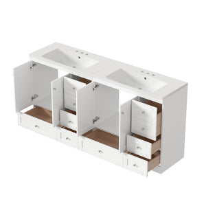 Shaker Free Standing Bathroom Vanity Cabinet & Sink, Soft Close Drawers, Soft Close Doors