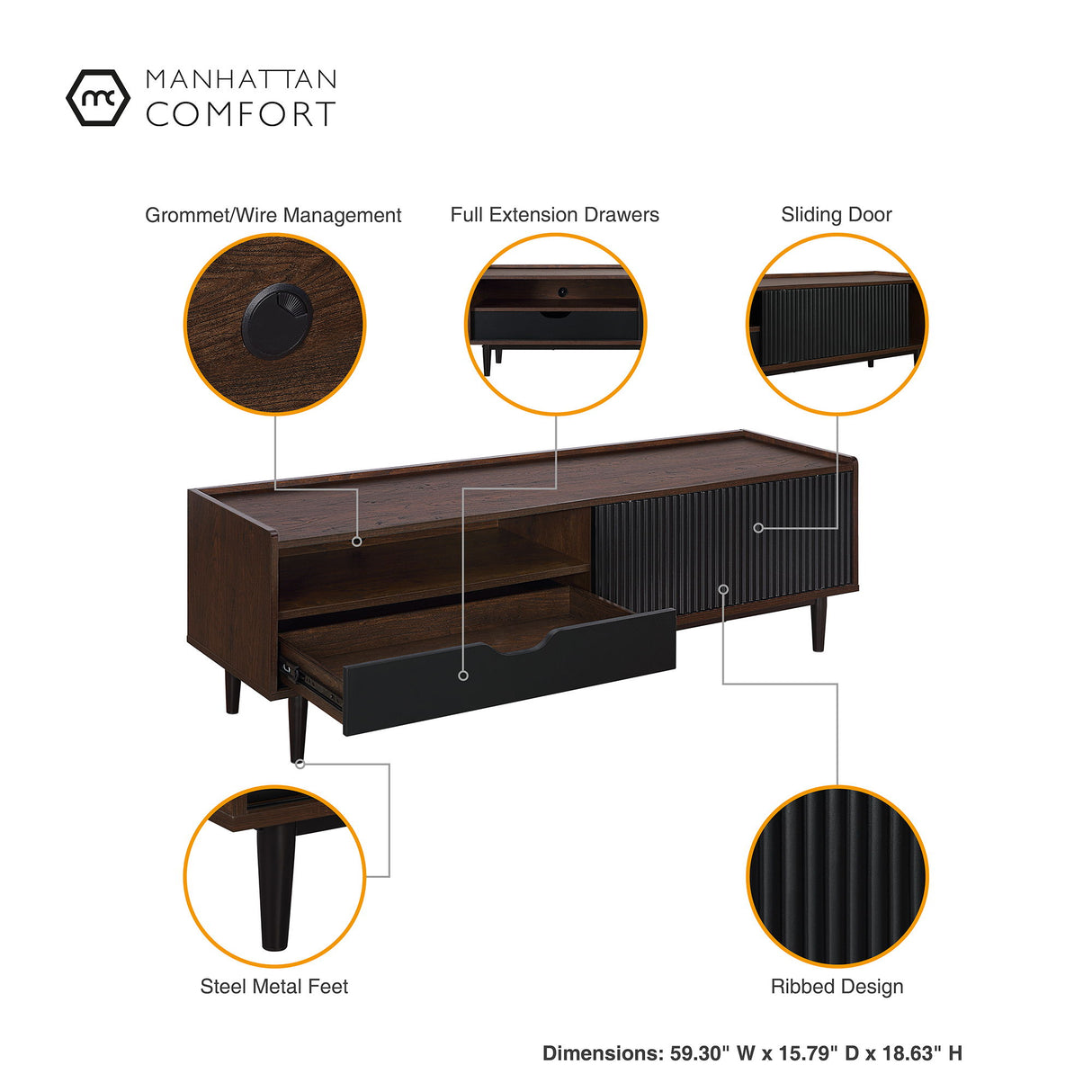Duane - Fluted TV Stand
