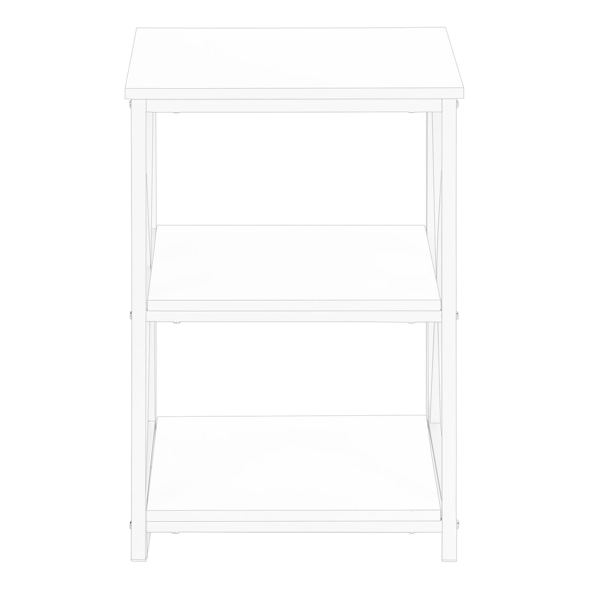 3 Tier Accent Table, Side Marble Look Contemporary & Modern