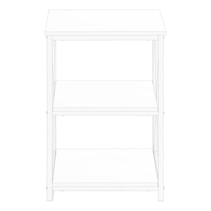 3 Tier Accent Table, Side Marble Look Contemporary & Modern