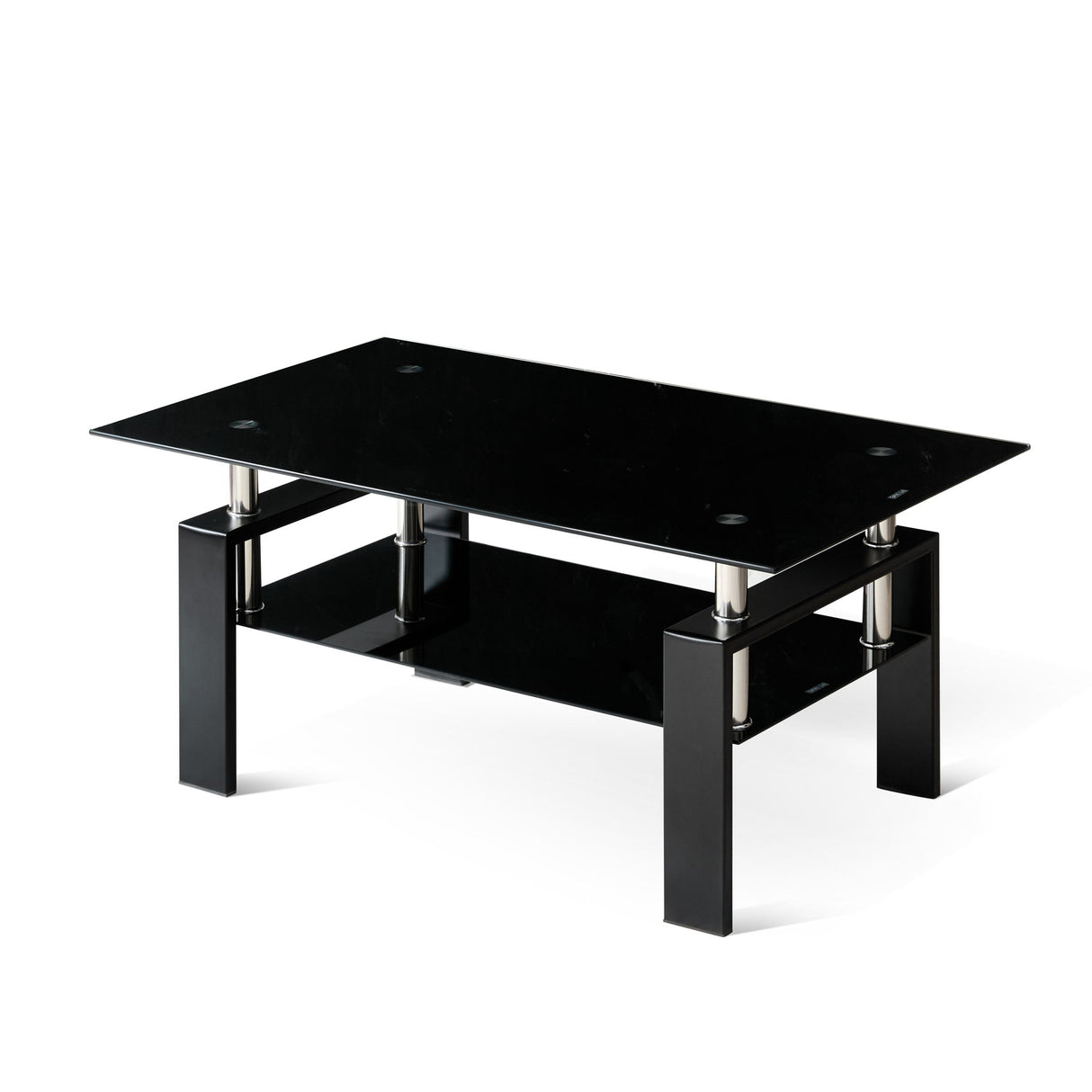 Tempered Glass Table With Storage
