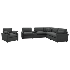 Hollander - 6 Piece Modular Power Reclining Sectional - Dark Gray