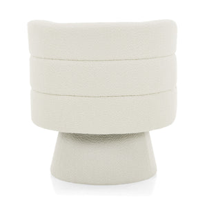 Swivel Accent Chair, 360° Rotating Design With Ergonomic Support For Living Room, Bedroom & Home Office - Cream White