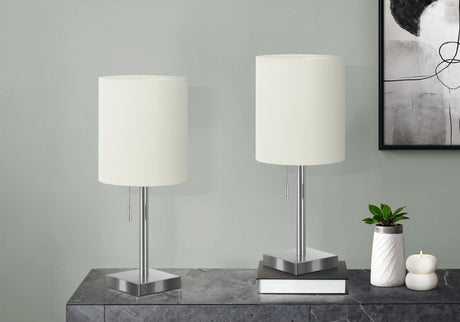 Lighting, Table Lamp, USB Port Included, Nickel, Contemporary (Set of 2) - Best Buy Furniture