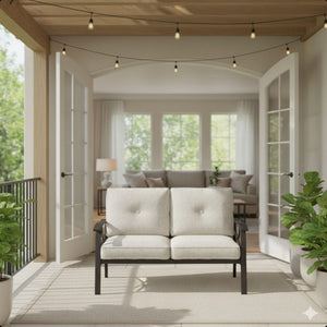 All-Weather Loveseat 2 Seats Sofa With Cushions