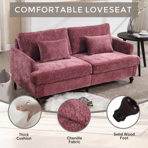 Mid Century Modern Fabric Loveseat Sofa, 2 Seat Upholstered Couch