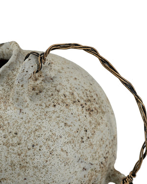 9.8x8.3x10.3" Hand-Pulled Decorative Ceramic Jug with Worn Finish