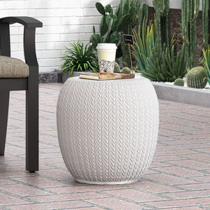 Outdoor Lightweight, Concrete Side Table - Antique White - Best Buy Furniture