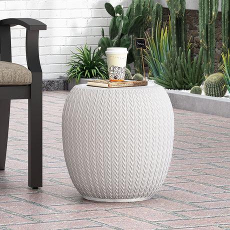 Outdoor Lightweight, Concrete Side Table - Antique White - Best Buy Furniture