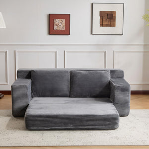 Comfortable Deep Seat Loveseat Sofa Bed, Reversible Cushion With Pillows