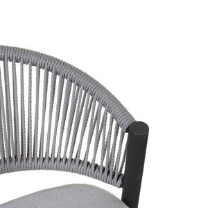 Outdoor 26" Counter Height Metal Frame Counter Stools With Scallop Shaped Backrest & Water Resistant Cushions