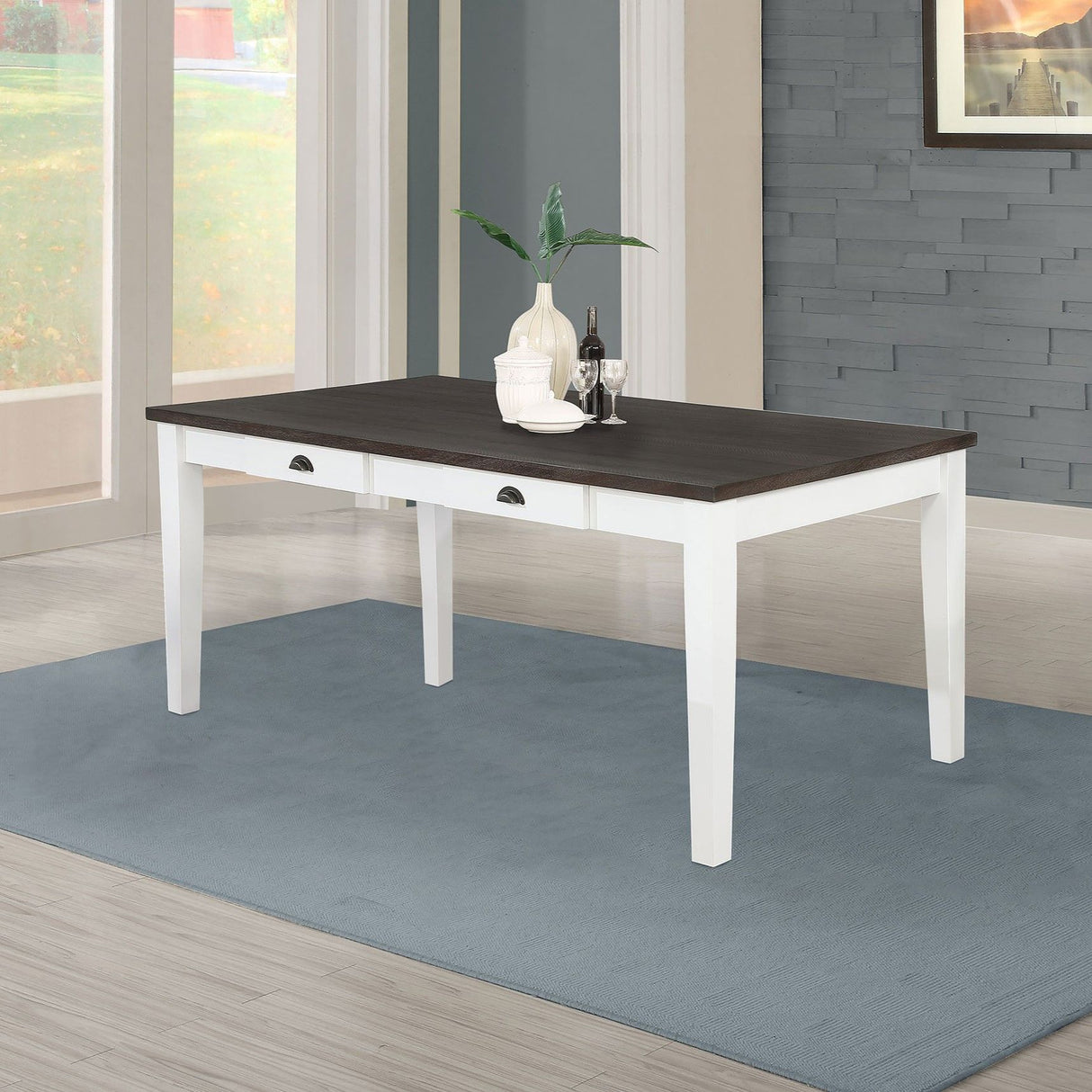 Preston - 2 Drawer Table - Antique White