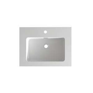 Glossy White Integrated Solid Surface Basin Without Drain & Faucet