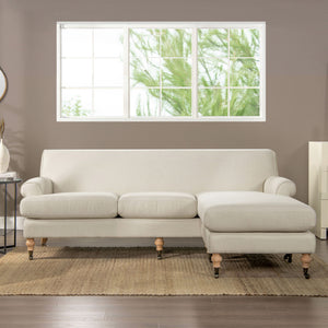 Alana - L-Shape Reversible Sectional Sofa - Light Beige