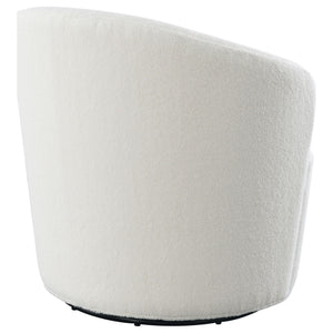 Tempest - Upholstered Barrel Back Swivel Chair - White