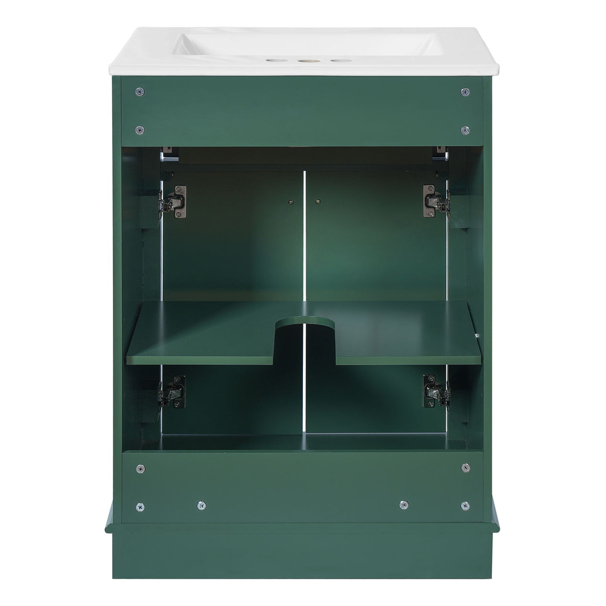 Bathroom Vanity With Integrated Sink, 2 Door Cabinet With Tip Out Drawer, Rectangular Design