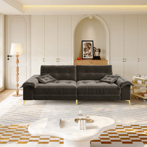 104.7" Modern 4-Seater Cloud Sofa with Wide Flip Armrests