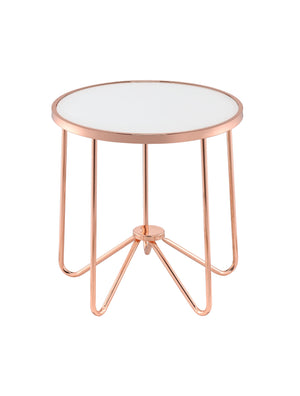 Alivia Frosted Glass & Rose Gold Round Table