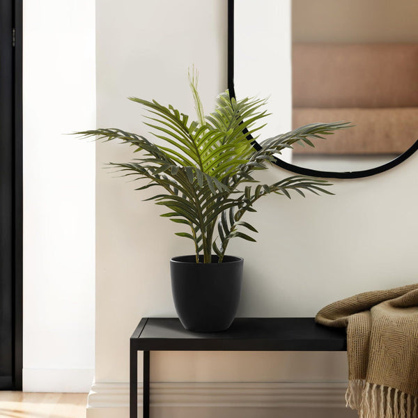 20" Tall, Artificial Plant, Palm, Indoor, Faux, Fake, Table, Greenery, Potted, Real Touch, Decorative - Green / Black - Best Buy Furniture