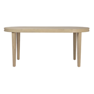 70" Oval Acacia Wood Outdoor Dining Table with Slatted Top