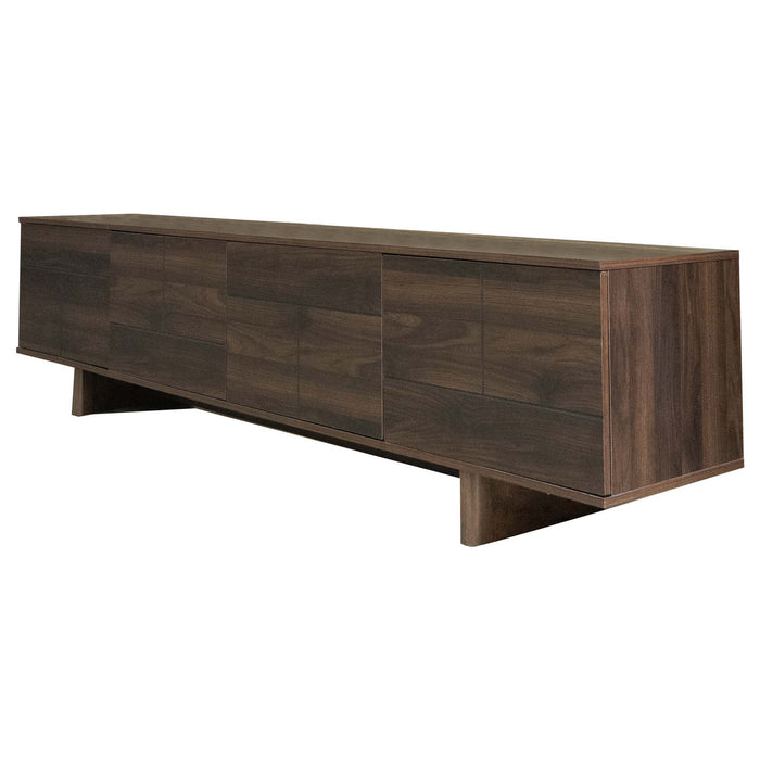 TV Stand for TVs Up to 85" with Cable Management and Adjustable Shelves - Dark Brown