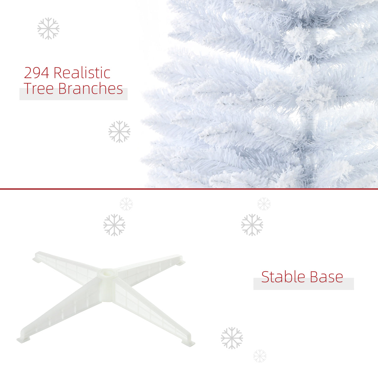 HOMCOM 5' Snow Flocked Artificial Pencil Christmas Tree