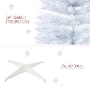 HOMCOM 5' Snow Flocked Artificial Pencil Christmas Tree