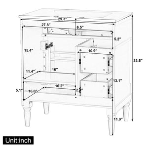 30" Bathroom Vanity with Sink