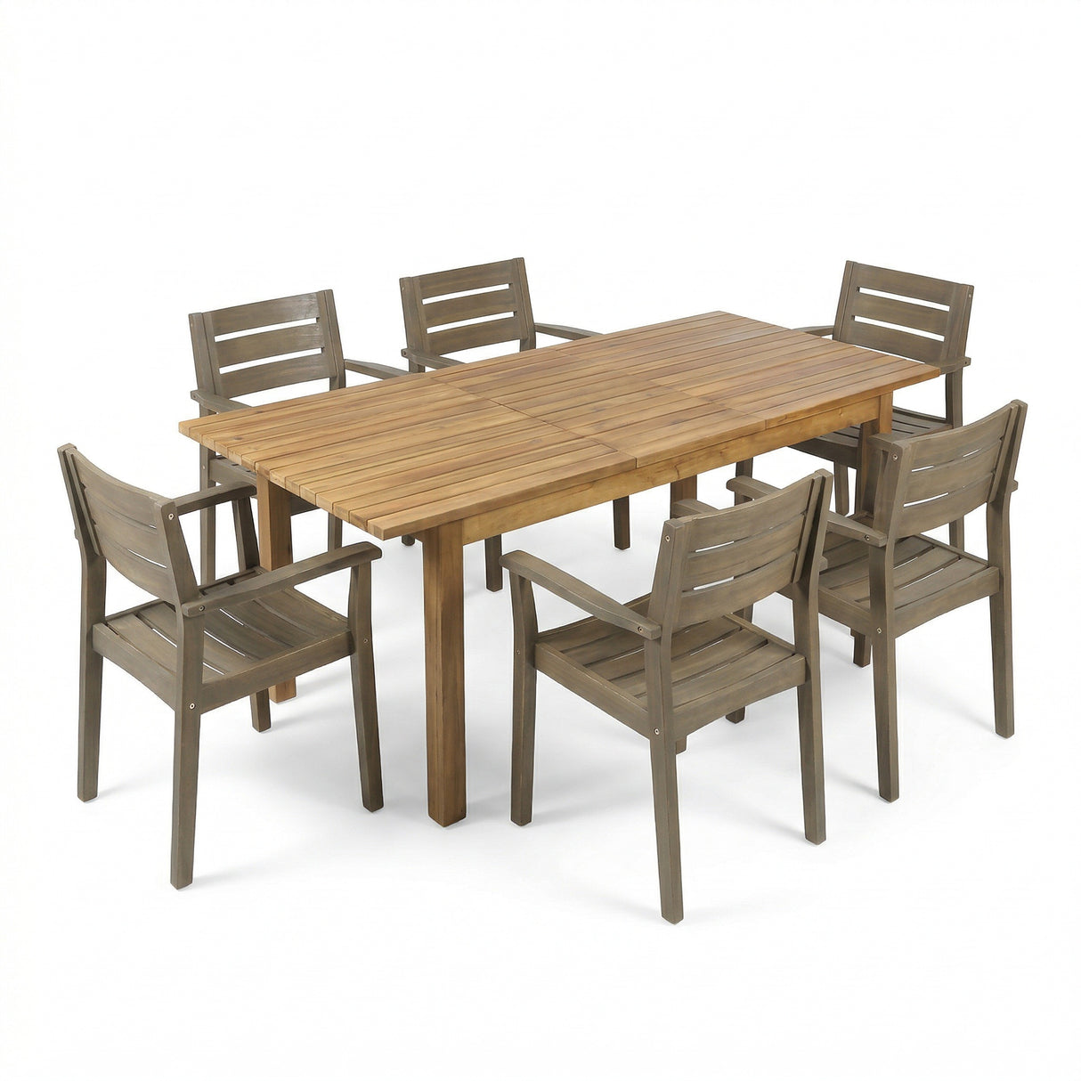 7 Pieces Acacia Wood Outdoor Dining Set