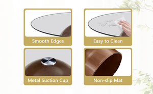 Nesting Coffee Table Set of 2 with Glass Desktop in Walnut