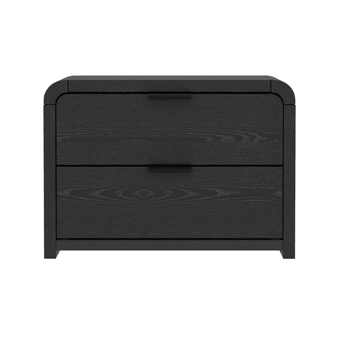 Grace Nightstand with Two Drawers - Light Brown or Black