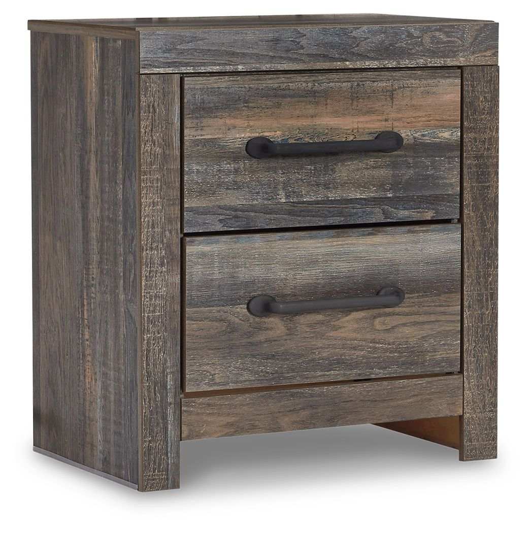 Drystan - Two Drawer Night Stand - Brown / Beige